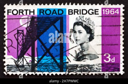 GREAT BRITAIN - CIRCA 1964: a stamp printed in the Great Britain shows Forth Road Bridge, Suspension Bridge in East Central Scotland, circa 1964 Stock Photo