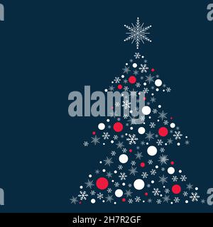 sparkly decorated christmas tree vector illustration Stock Vector