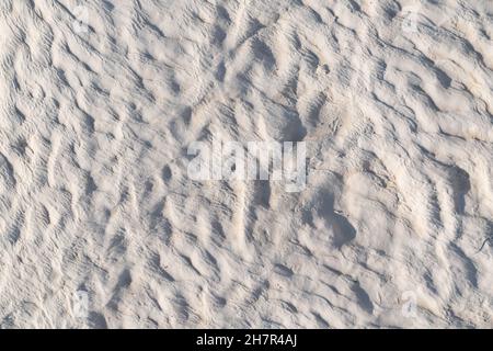 Close-up top view of Pamukkale travertine details, Denizli, Turkey Stock Photo