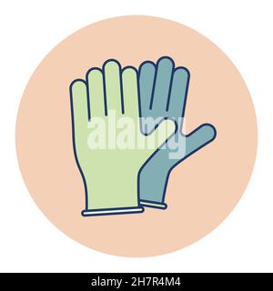 Medical protective rubber gloves isolated vector icon. Coronavirus. Graph symbol for medical web site and apps design, logo, app, UI Stock Vector