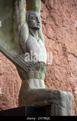 Winged Figure of the Republic Statue at Hoover Dam, USA Stock Photo