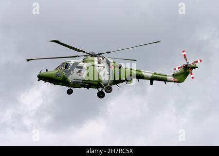 A British Army Air Corps Westland Lynx AH.9 (ZF538) Serial 330 used by the Royal Marines is seen here at the 2007 RNAS Yeovilton International Air Day Stock Photo