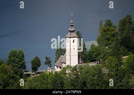 St John the Baptist Church Lake Bohinj Triglav National Park  Slovenia Stock Photo