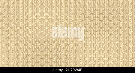 Abstract background geometric pattern with gold circle waves lines overlapping endless stylish texture Stock Vector