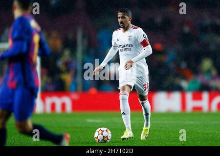 Barcelona, Spain. Credit: D. 23rd Nov, 2021. Andre Almeida (Benfica) Football/Soccer : UEFA Champions League Group E match between FC Barcelona 0-0 SL Benfica at Camp Nou stadium in Barcelona, Spain. Credit: D .Nakashima/AFLO/Alamy Live News Stock Photo