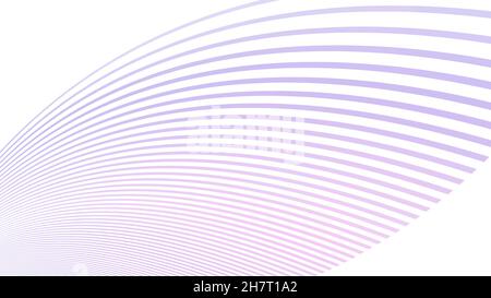 Abstract rounded striped shape in light violet and lilac curved stripes. Vector graphic pattern Stock Vector