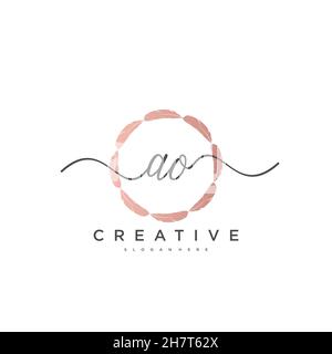 AO Initial Letter Luxury Logo template in vector for Restaurant, Royalty, Boutique, Cafe, Hotel, Heraldic, Jewelry, Fashion and other vector illustrat Stock Vector