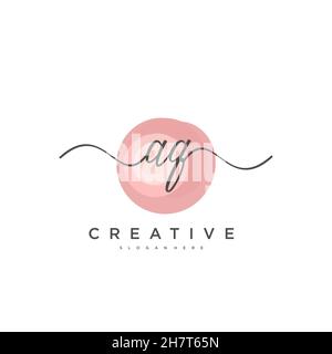 AQ Initial Letter Luxury Logo template in vector for Restaurant, Royalty, Boutique, Cafe, Hotel, Heraldic, Jewelry, Fashion and other vector illustrat Stock Vector
