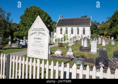 Christ Church at Russell, Bay of Islands Stock Photo