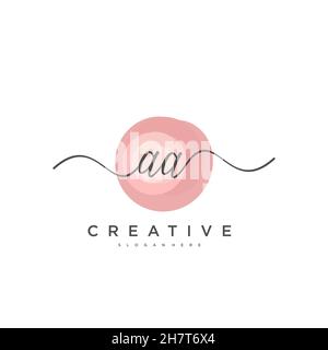 AA Initial handwriting minimalist geometric logo template vector, Logo for business beauty, fashion, and other Stock Vector