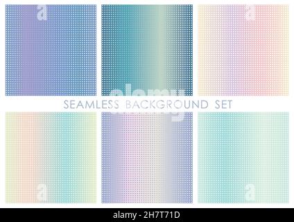 Set Of Square Backgrounds With Abstract Dot Patterns Isolated On A White Background, Vector Illustration. Stock Vector