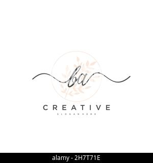 BA Initial Letter Luxury Logo template in vector for Restaurant, Royalty, Boutique, Cafe, Hotel, Heraldic, Jewelry, Fashion and other vector illustrat Stock Vector