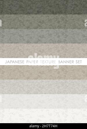 Japanese Paper Banner Set, Vector Illustration. Stock Vector