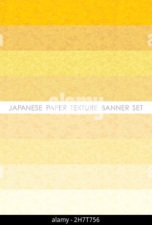 Japanese Paper Yellow Banner Set, Vector Illustration. Stock Vector
