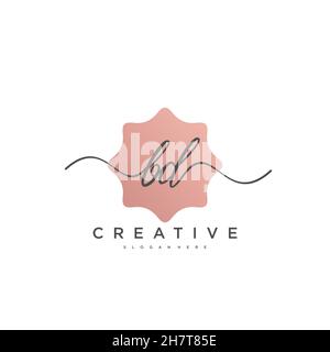 BD Initial handwriting minimalist geometric logo template vector, Logo for business beauty, fashion, and other Stock Vector