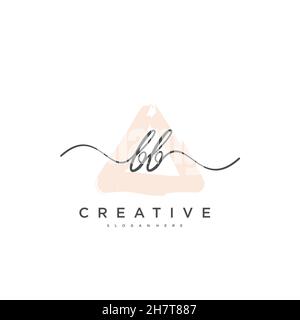 BB Initial handwriting minimalist geometric logo template vector, Logo for business beauty, fashion, and other Stock Vector