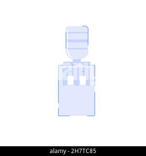 Flat cartoon water cooler,furniture and office interior elements vector illustration concept Stock Vector