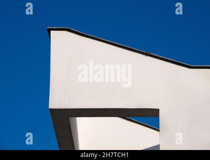 Closeup of geometric structure of modern church Stock Photo