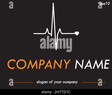 Medical corporation vector logo template, logotype for a company or a brand isolated over black background, logo outline, emblem element Stock Vector