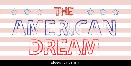 American dream hand-written text, vector rubber stamp Stock Vector