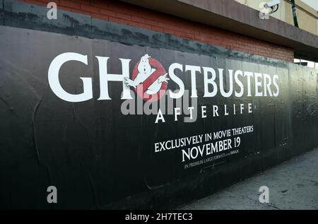 Los Angeles, California, USA 26th November 2021 A general view of  atmosphere of Ghostbusters Afterlife Bus