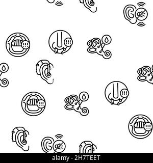 Otorhinolaryngology Treatment Vector Seamless Pattern Stock Vector