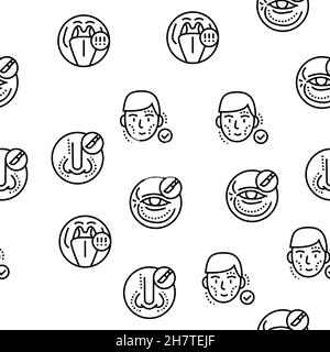 Otorhinolaryngology Treatment Vector Seamless Pattern Stock Vector