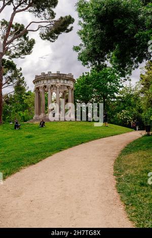 Madrid, Spain - May 16, 2021: Scenic view of Capricho Park. Built in 1784 by the Duke and Duchess of Osuna on the outskirts of Madrid, El Capricho is Stock Photo