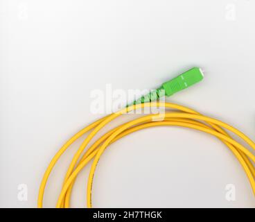 optical fibre patch cable with copy space Stock Photo