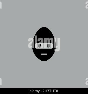 Ninja line icon. Simple style karate lessons poster background symbol. Logo design element. T-shirt printing. Vector for sticker. Stock Vector
