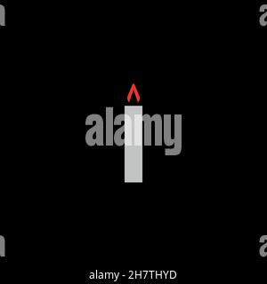 Candle line icon. Simple style Halloween holiday poster background symbol. Logo design element. T-shirt printing. Vector for sticker. Stock Vector