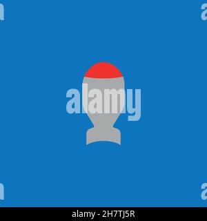 Rocket bomb line icon. Simple style no war poster background symbol. Logo design element. T-shirt printing. Vector for sticker. Stock Vector
