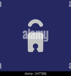 Lock line icon. Simple style secure poster background symbol. Logo design element. T-shirt printing. Vector for sticker. Stock Vector