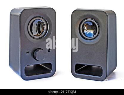 PC Speakers Isolated on White Background Stock Photo