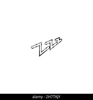 Zzz line icon. Simple style sleeping poster background symbol. Logo design element. T-shirt printing. Vector for sticker. Stock Vector