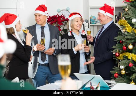 Christmas business cocktail party in office Stock Photo