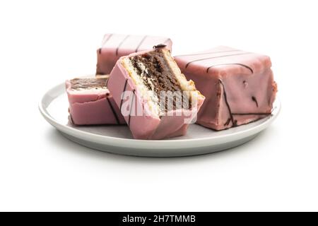 Sweet cake. Tasty dessert isolated on white background. Stock Photo