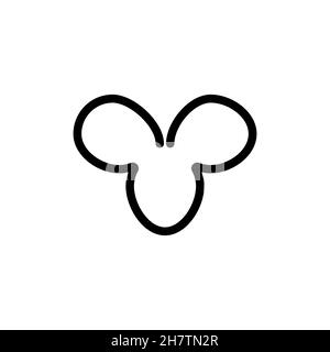 Rabbit line icon. Simple style Easter holiday poster background symbol. Logo design element. T-shirt printing. Vector for sticker. Stock Vector