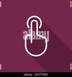 Hand click vector icon, flat design, long shadow, eps10 Stock Vector