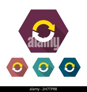 Sync vector icon symbol, flat design, long shadow, eps10 Stock Vector