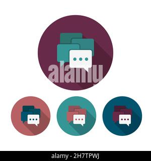 Speech bubble vector icon collection, flat design, long shadow, eps10 Stock Vector