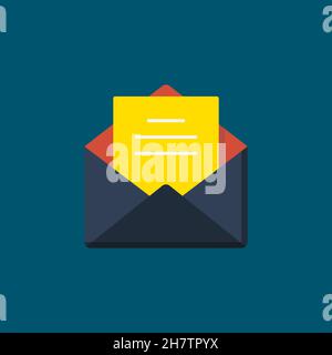Open email vector icon symbol, flat design, eps10 Stock Vector