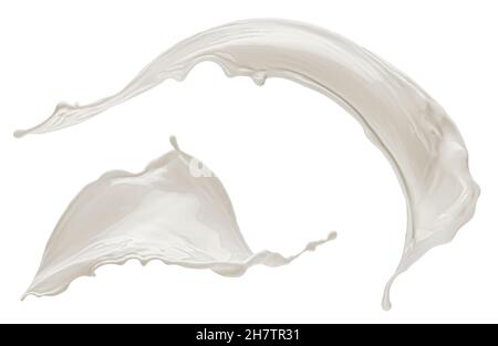 Milk splash isolated on white background Stock Photo