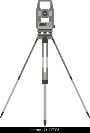 Theodolite icon. Simple illustration of theodolite vector icon for web design isolated on white background. Stock Vector