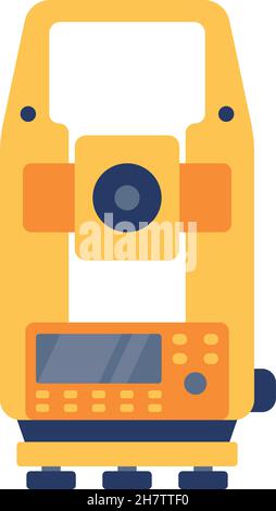 Geodetic optical measuring laser level devices. Tachymeter, theodolite icon. Vector illustration. Stock Vector