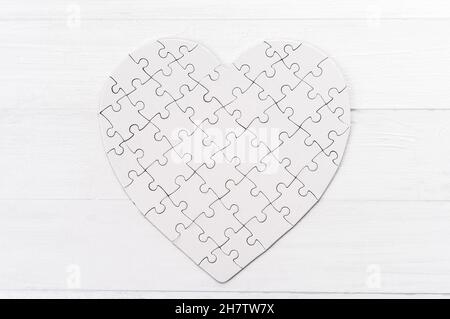 Heart shaped jigsaw puzzle Stock Photo