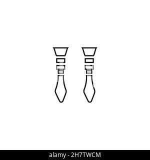 Prosthetic foot line icon. Simple style veteran donation poster background symbol. Logo design element. T-shirt printing. Vector for sticker. Stock Vector