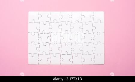 Blank finished rectangular puzzle Stock Photo
