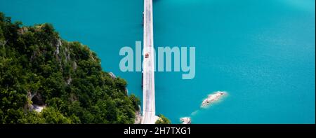 Canyon lake Piva, Montenegro Stock Photo