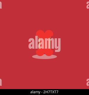 Half apple line icon. Simple style farm poster background symbol. Logo design element. T-shirt printing. Vector for sticker. Stock Vector